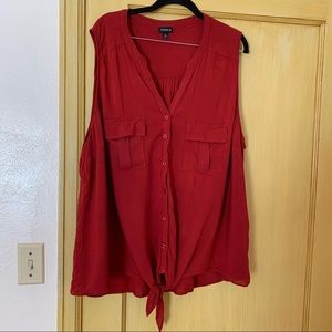 Torrid Top Tie front sleeveless rayon blouse Size 4X